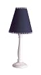 Nova Kids Bedpost Table Lamp, White with Dark Denim Shade