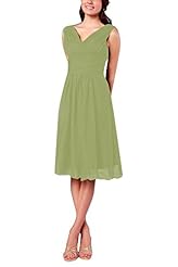 Material: Chiffon 
Occasion: Bridesmaid  Evening  Party Dress  Prom Dress  
Dress Length: Short  Tea Length  
Neckline: V-Neck  
Skirt: A-line 
Size Category: Adult 
