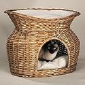 Meow Town Wicker Basket Bed S