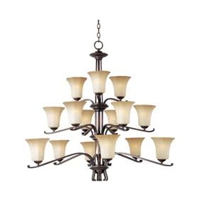Maxim Lighting 20887WSWR Chelsea 15 Light Large Foyer Chandelier in Weathered Ru