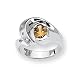 Citrine and Diamond Sterling Silver Ring (Sizes 6-8)