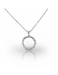 Platinum Classic Common Prong Diamond Circle Pendant. 3/4 CTW