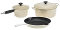 Le Creuset Essential Enameled Cast-Iron 5-Piece Cookware Set, Satin Dune