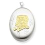 14k & Sterling Silver Oval Sponge Bob Locket