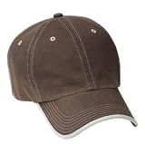 NEW Port Authority - Vintage Washed Contrast Stitch Cap Brown/Stone-OSFA