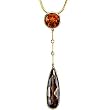 14K Yellow Gold Madeira Citrine, Smoky Quartz and Diamond Pendant