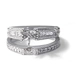 .26CT Princess Cut Diamond Hand Engraved Platinum Bridal Set