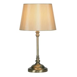 Antique Brass Finish Table Lamp c/w Cream Shade