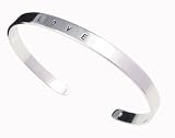 Sterling Silver High Polish Love Theme Cuff Bracelet