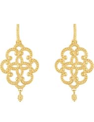 14K Yellow Gold Granulated Design Fashion Dangle Earrings