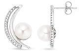 1/5 Carat Diamond and Cultured Pearl Earrings