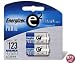 Energizer EL123APB-2 3-Volt Lithium Photo Battery (2-Pack)