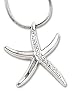 Fun Starfish with CZ's Sterling Silver Pendant. Comes with a 16" Sterling Silver Necklace