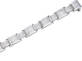 12.00 cts Invisible Set Bracelet - Platinum, 18kt White or Yellow Gold