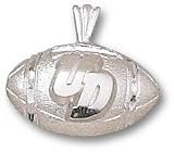 Dayton Flyers Solid Sterling Silver ''UD'' Football Pendant