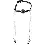 Fetish Fantasy Ball Gag and Nipple Clamps, Black
