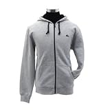 Quiksilver Mens Zip Up Fleece Hoodie - Contrast Grey