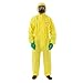Ansell Healthcare YE30-W-92-122-08 MICROCHEM by AlphaTec Series 3000 Coverall, Integrated Socks with Boot Over Flap, Double Zip Closure and Cuffs, 4X-Large, Yellow (Pack of 6)