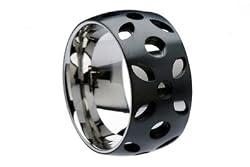 Black Titanium Men's Ring w/ Olive Pattern