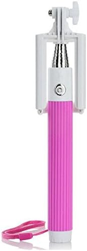 Selfie Stick, Extendable Monopod with Universal Adjustable Phone Holder and Built-in Remote Shutter for Samsung and Iphone (Pink)