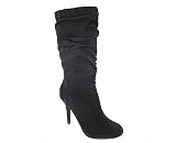 GATHERED SUEDE HIGH HEEL BOOT