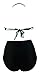 Cocoship Retro Black White Geometric Patterns High Waist Bikini Tassel Swimsuit(FBA)