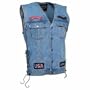 Heavy-Weight Denim Motorcycle Vest with Patches (Pick a Size=Extra Large)