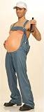 Mens Funny Adult Hillbilly Costume Redneck Overalls and Hat Beer Belly White Trash Party Outfit