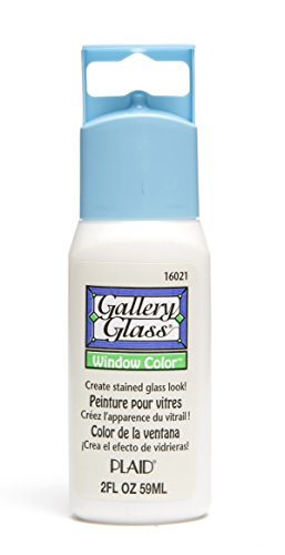 Plaid Gallery Glass Window Color (2-Ounce), 16021 White Pearl