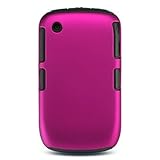 Premium 2-in-1 Hot Pink Rubberized Crystal Snap-on Case and Silicone Gel Sk ....