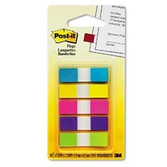 Post-it Flags, 1 2 , Assorted Colors, 100 Dispenser MMM6835CB