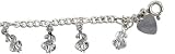 Sterling Silver Dollar Signs Charm Anklet