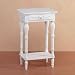 CARVED WOOD TOP WHITE SIDE NIGHT END TABLE SHABBY CHIC