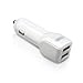Anker&reg; USB 24W / 4.8A Dual-Port Car Charger - Simultaneous, full-speed charging(White)