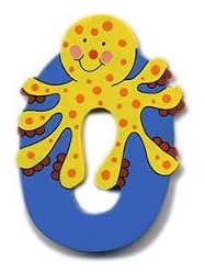 Wooden Octopus Letter O Magnet by The Toy Workshop