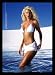Victoria Silvstedt (White Bikini) White Wood-Mounted Art Poster Print - 24" X 36"