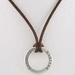 BELIEVE Affirmation Band Pendant in Sterling Silver on Brown Satin Cord Necklace, 15" - 17" in Length, #9864