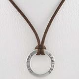 BELIEVE Affirmation Band Pendant in Sterling Silver on Brown Satin Cord Necklace, #9864