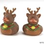 One Dozen (12) Rudolph Reindeer Rubber Duck Party Favors