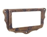File Card Holder Distressed Antique Brass