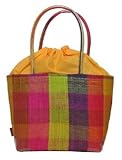 Colorful Straw / Beach / Shopper / Tote Bag Yellow Small