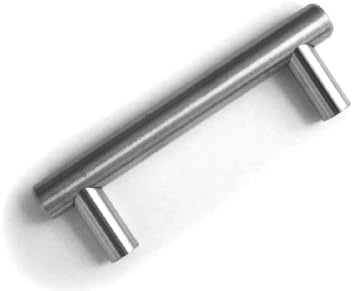 4" Bar Pull Kitchen Cabinet Handle Brushed Nickel Solid Stainless Steel 12mm 3" Hole Spacing 4" Length