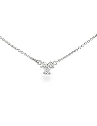 Sterling Silver Three Stone CZ Necklace