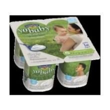 Stonyfield Farm YoBaby Organic Simply Plain Whole Milk Yogurt, 4 Ounce - 4 per pack -- 6 packs per case.