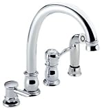 Delta 11902-WF Chrome Orleans Kitchen Faucet w/ Spray & Soap Dispenser