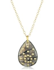 Lauren Harper Collection Midnight 18k Gold and Labradorite Pear Pendant Necklace