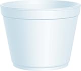 Dart 24MJ48 5 Inch Top and 3.5 Inch Bottom Diameter 4 Inch Height 24-Ounce White Squat Foam Food Container 25-Pack (Case of 20)