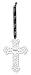 Black Tie by Pavilion Gift Porcelain Cross, Hope, Black Satin Ribbon Embossed with Sentiment, 4-1/2-Inch