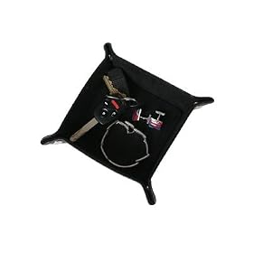 Men's Leather Valet Holds Keys, Wallet, Cell Phone, Etc.