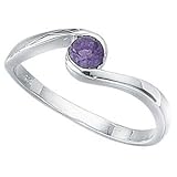 Image of Silver Amethyst Twist Ring by Elements